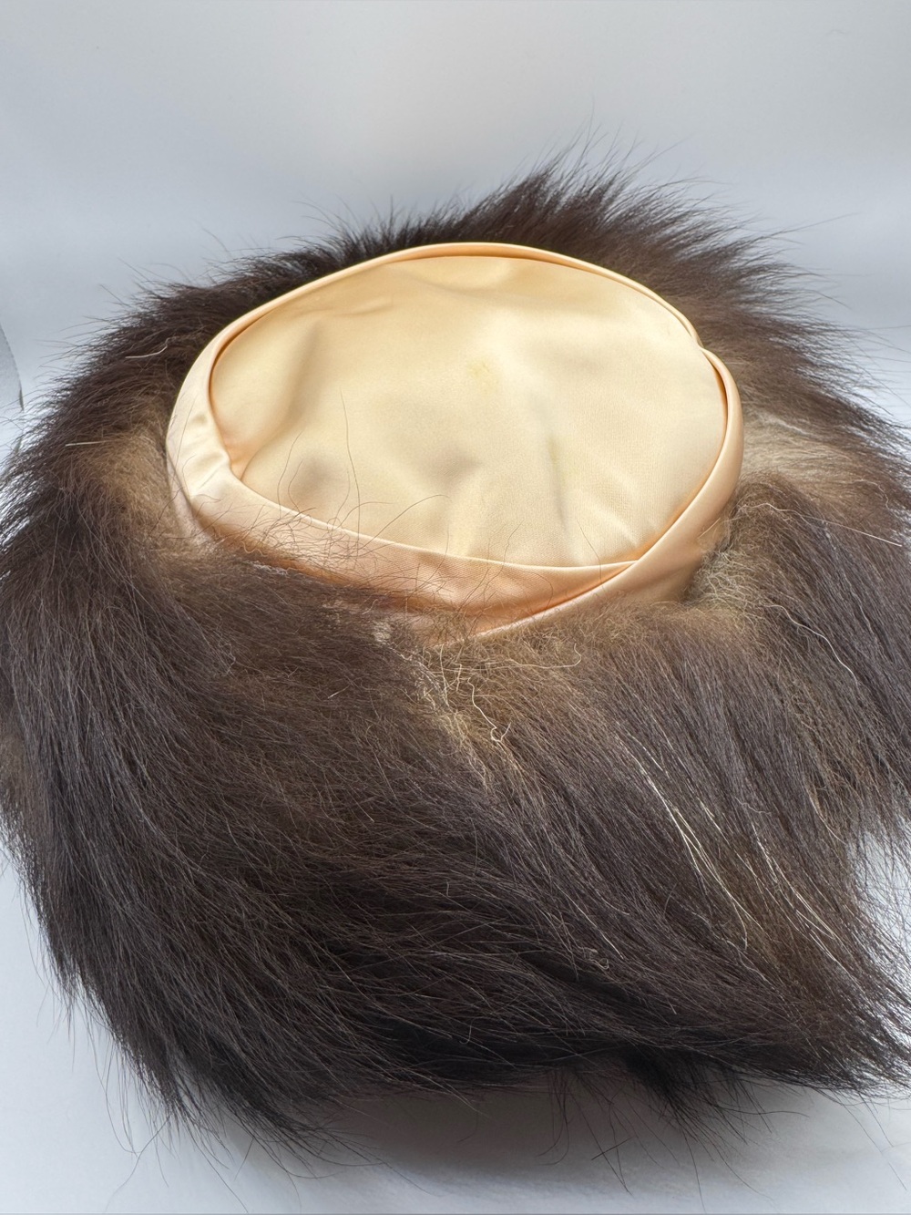 VTG Womens Franklin Simon Brown Fur Pillbox Hat Union Made Luxury Old Hollywood